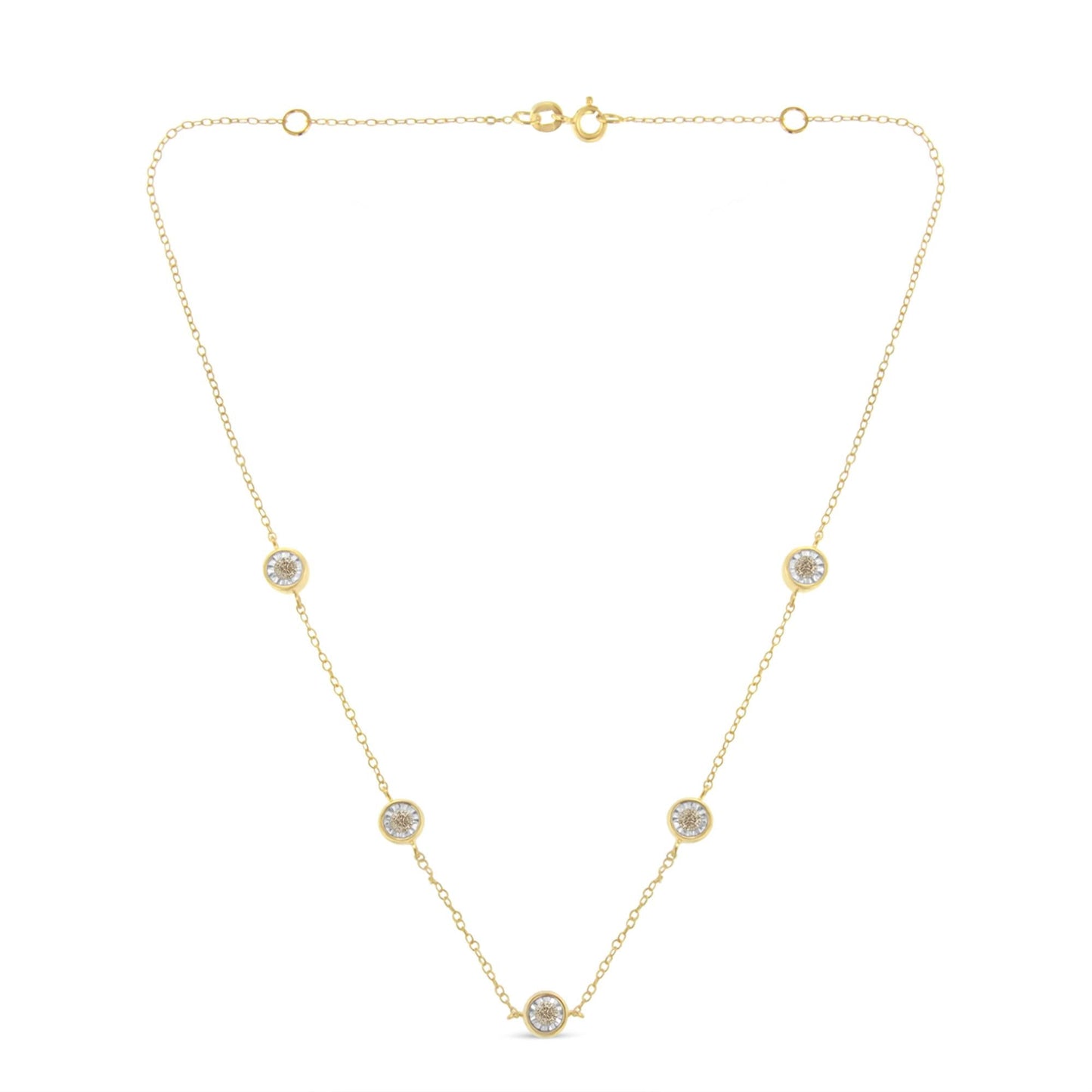 Sterling Silver Diamond Station Necklace (1/2 cttw, K-L Color, I2-I3 Clarity)-0