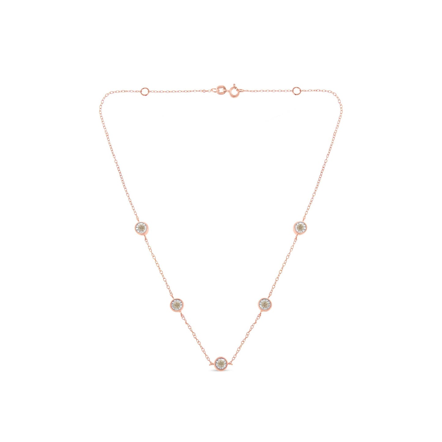 Sterling Silver Diamond Station Necklace (1/2 cttw, K-L Color, I2-I3 Clarity)-1