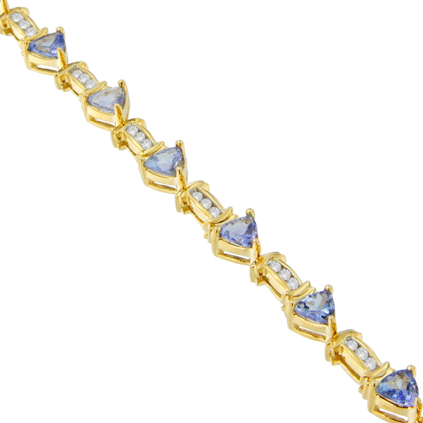 14K Yellow Gold Round-Cut Diamond and Tanzanite Bracelet (5.15 cttw, H-I Color, SI2-I1 Clarity)-1