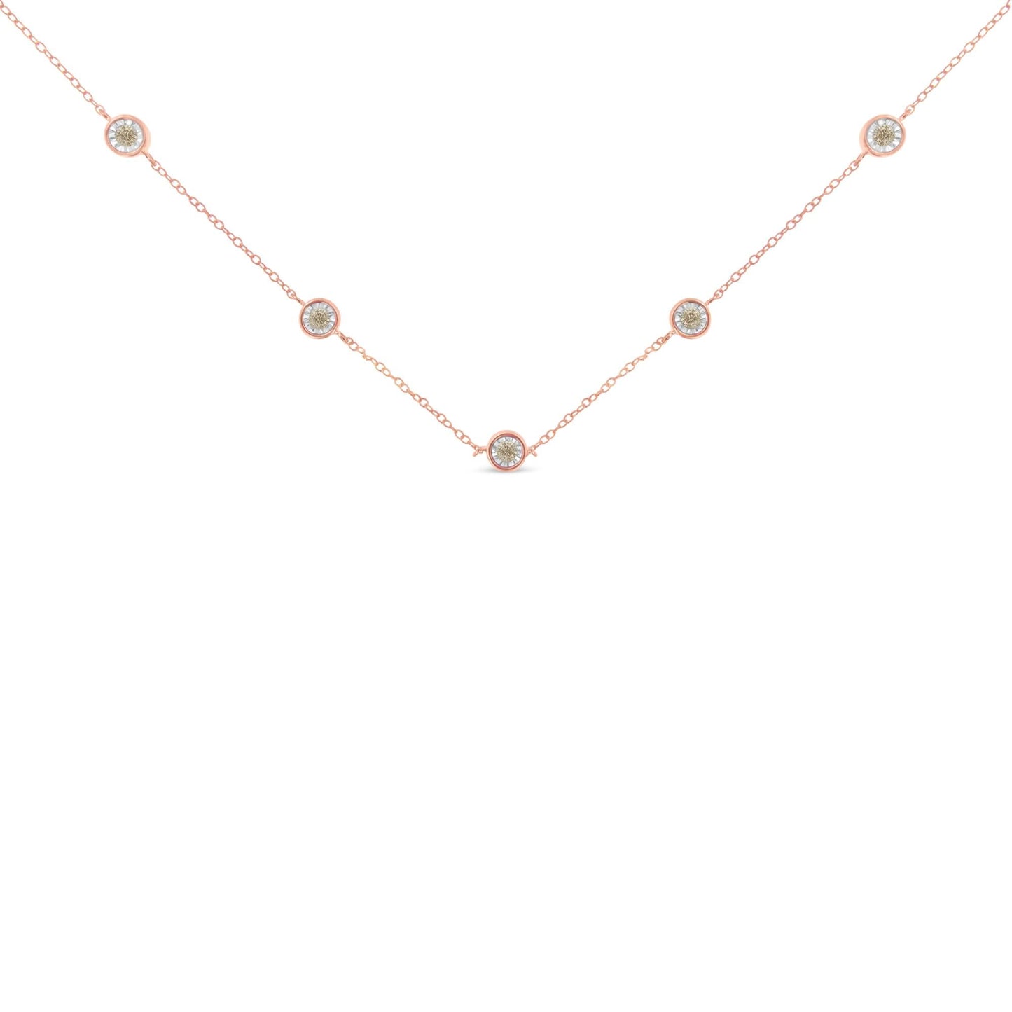 Sterling Silver Diamond Station Necklace (1/2 cttw, K-L Color, I2-I3 Clarity)-3