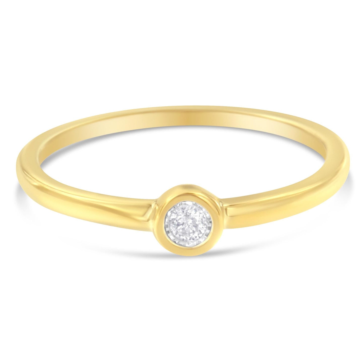 14K Yellow Gold Plated .925 Sterling Silver Miracle Set Diamond Ring (1/20 Cttw, J-K Color, I1-I2 Clarity)-2