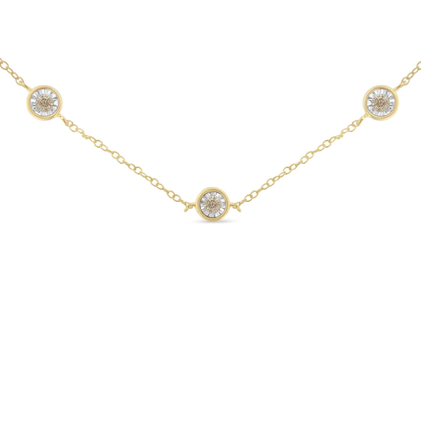 Sterling Silver Diamond Station Necklace (1/2 cttw, K-L Color, I2-I3 Clarity)-4