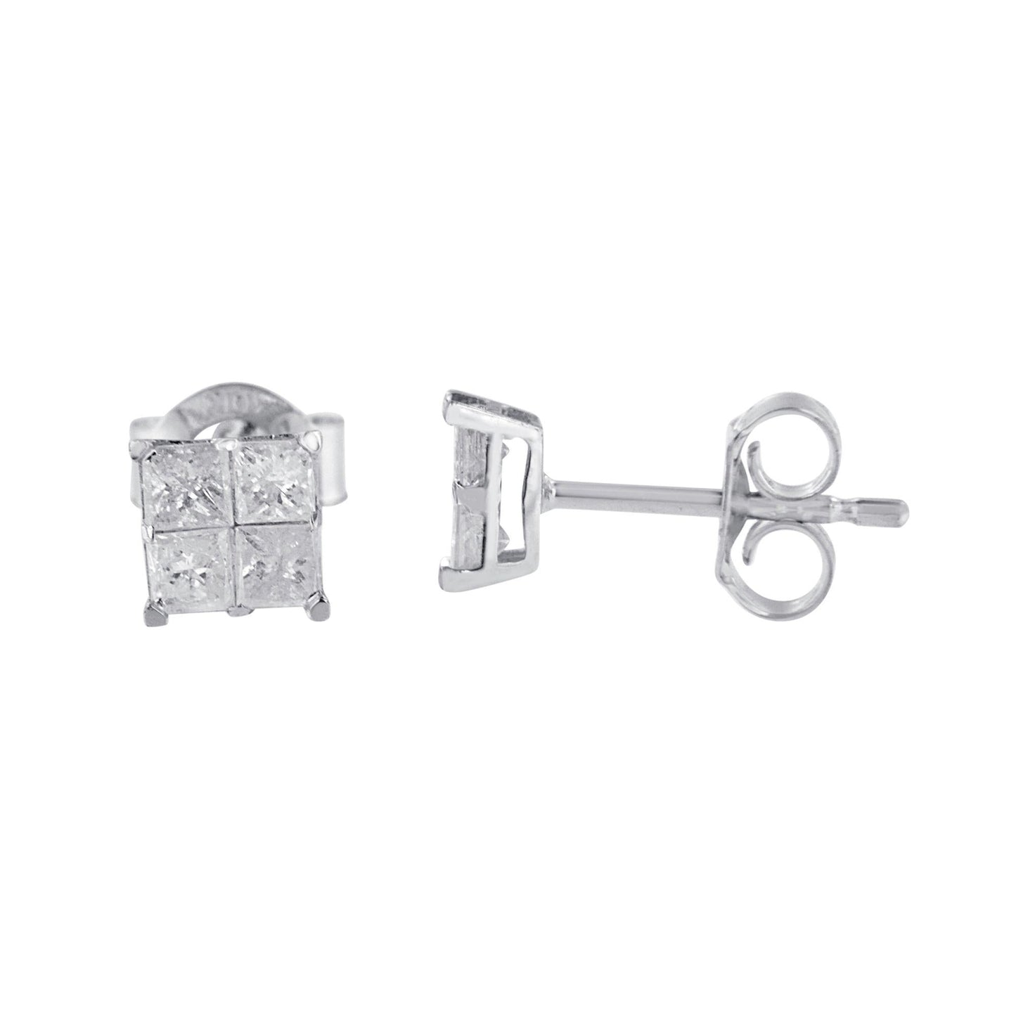 10k White Gold Diamond Stud Earrings (0.60 cttw, I-J Color, I2-I3 Clarity)-3