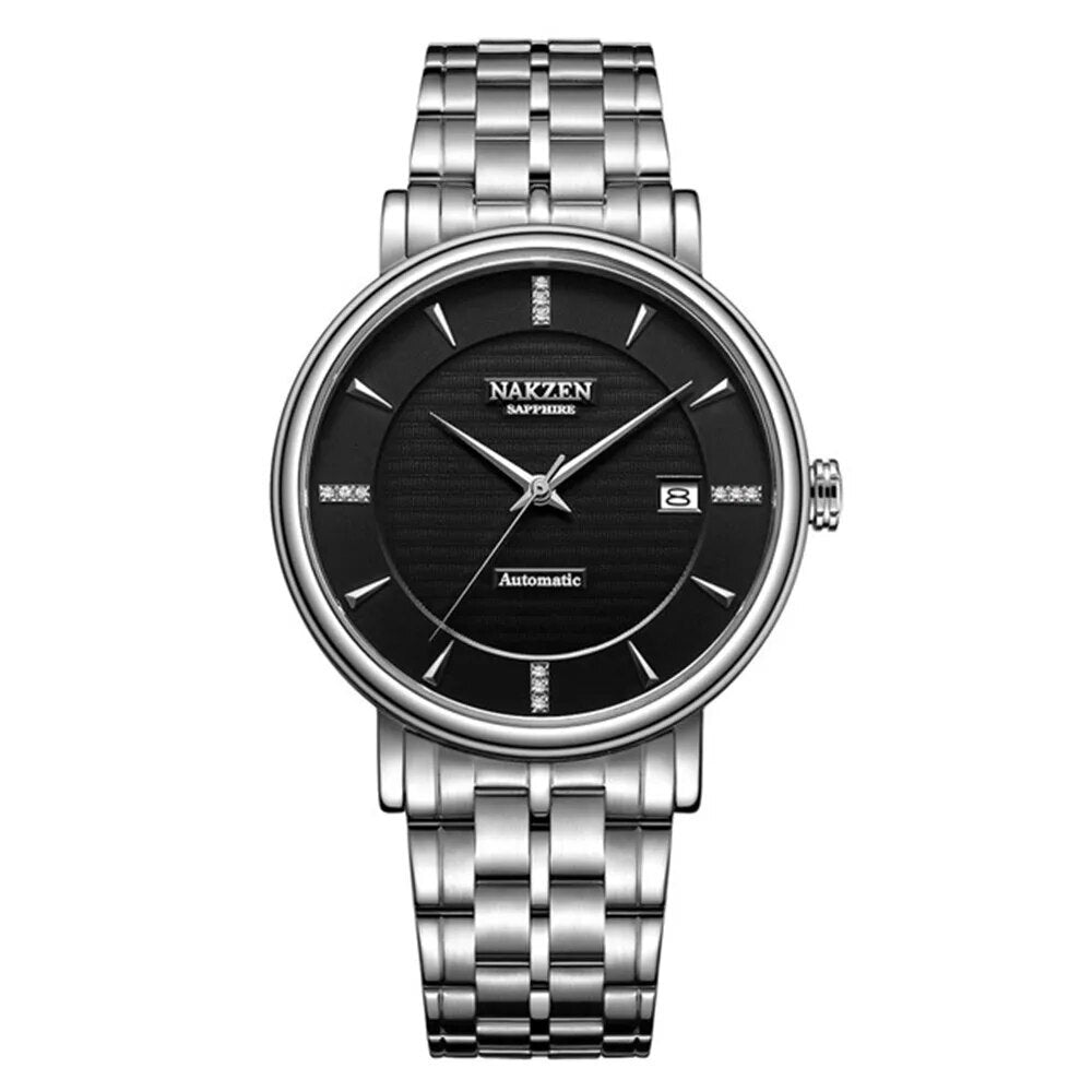 NAKZEN Men Business Wristwatch Brand Luxury Diamond Automatic Mechanical Watches Relogio Masculino Japanese movement Miyota 9015-1