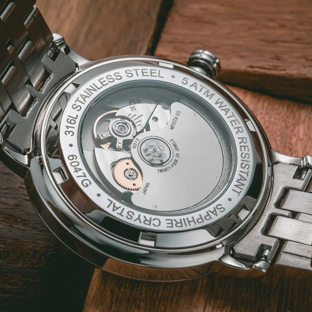 NAKZEN Men Business Wristwatch Brand Luxury Diamond Automatic Mechanical Watches Relogio Masculino Japanese movement Miyota 9015-4