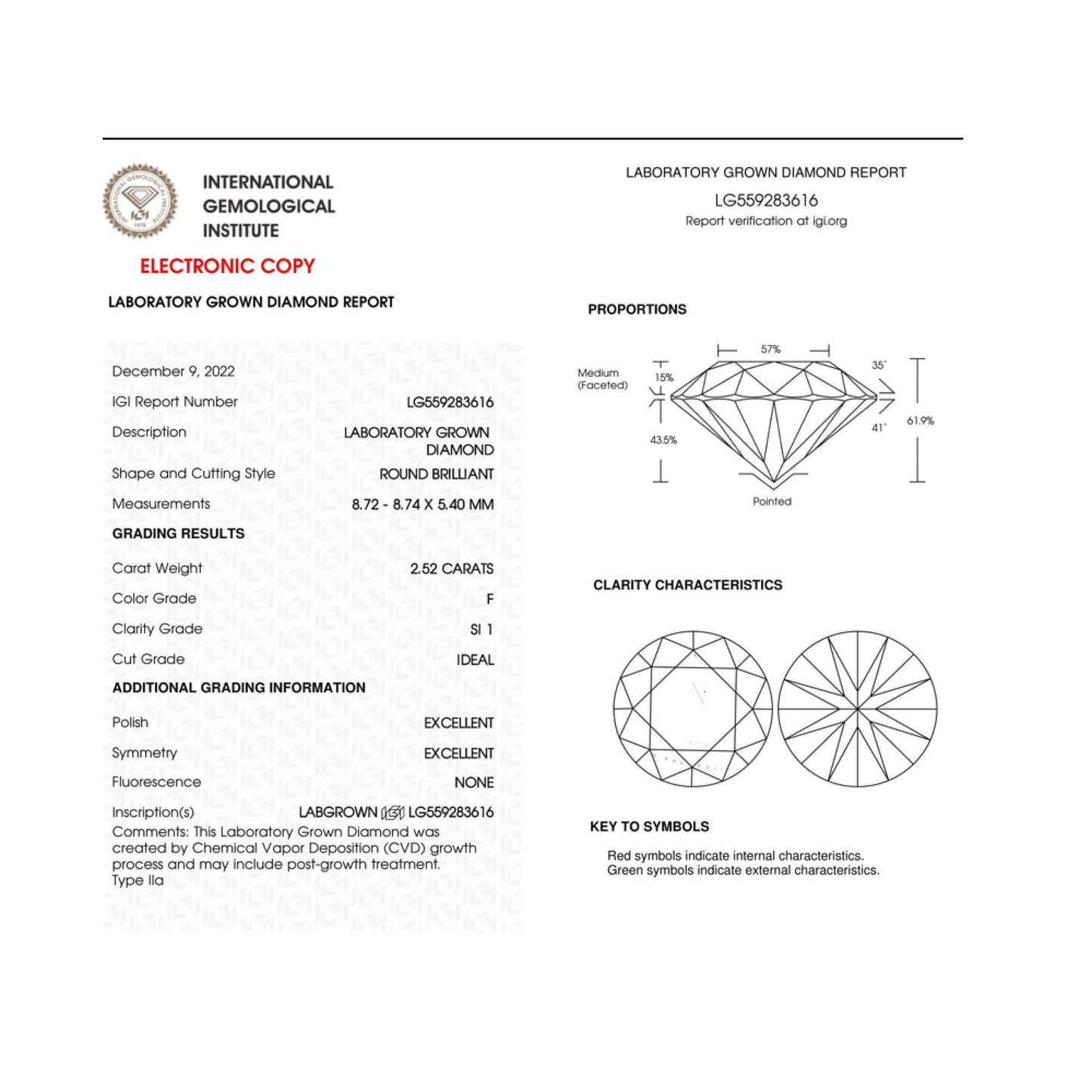 IGI Certified 14K White Gold 5.00 Cttw Round Brilliant-Cut Lab Grown Diamond Classic 4-Prong Stud Earrings with Screw Backs (F-G Color, SI1 Clarity)-3