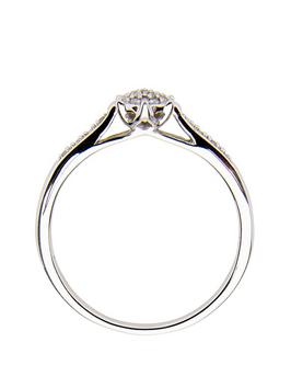 9ct White Gold 0.10ct Diamond Cluster Ring-1