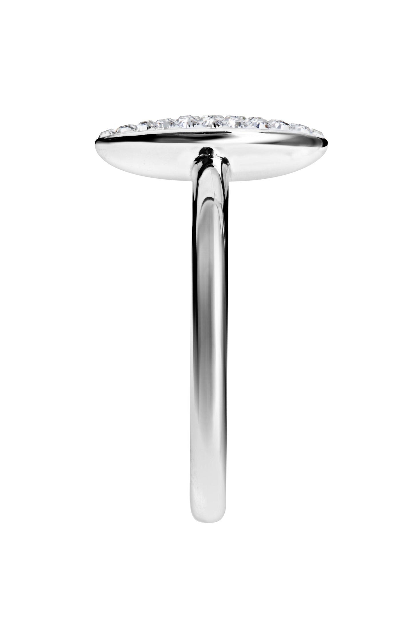 Sterling Silver Crystal Oval Ring-2