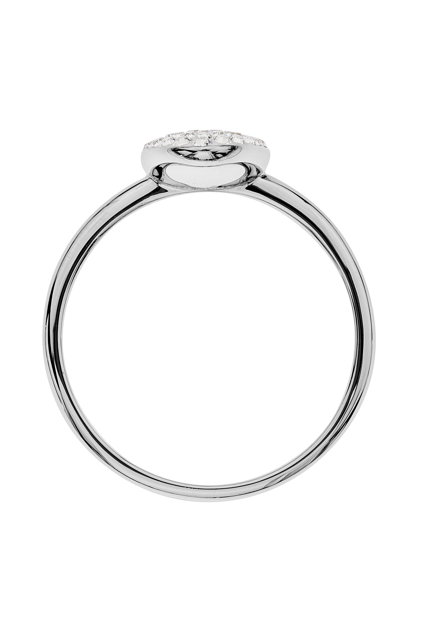 Sterling Silver Crystal Oval Ring-3