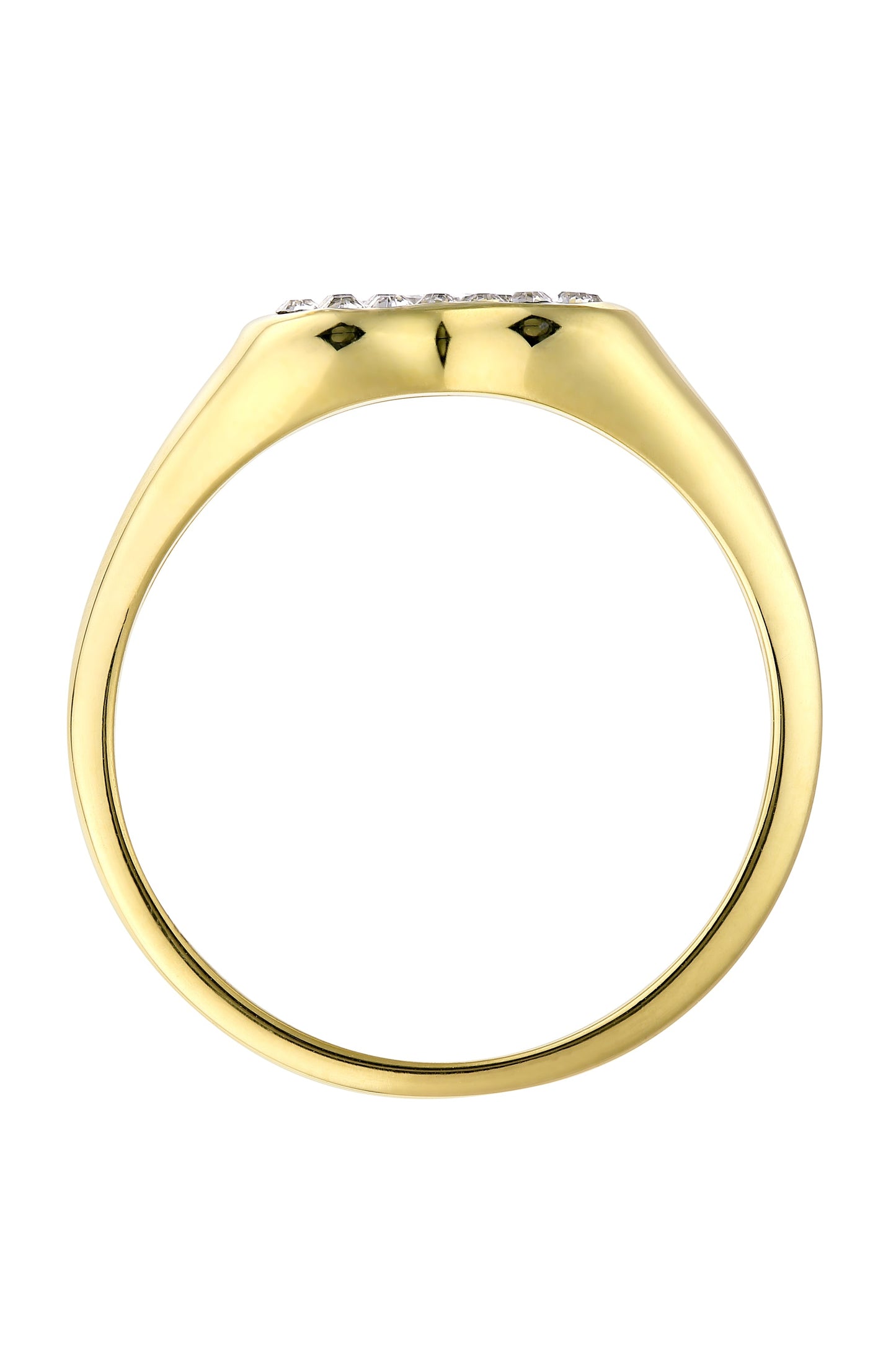 Sterling Silver Gold Plated Crystal Heart Signet Ring-2