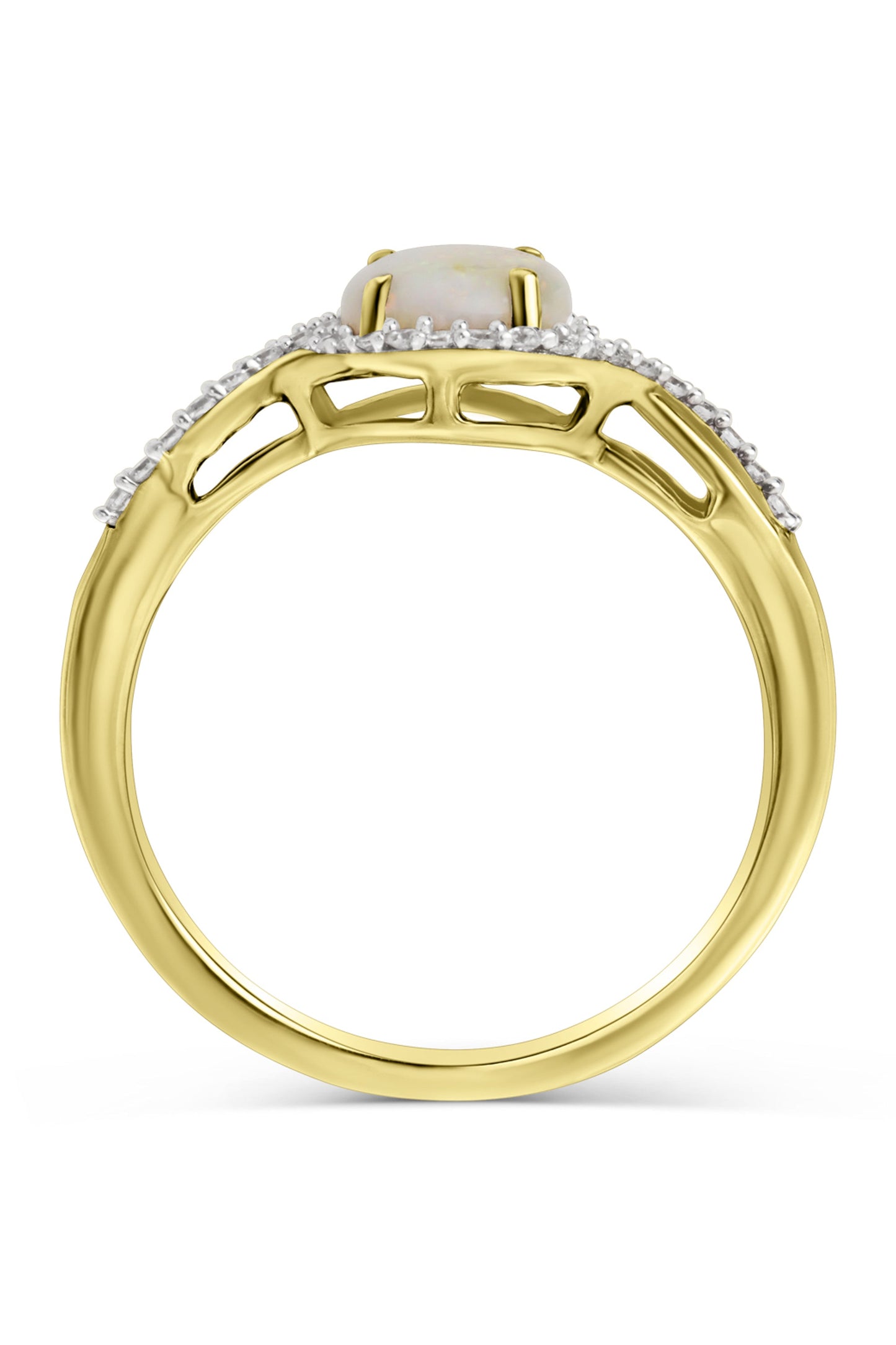 9ct Yellow Gold Opal and CZ Ring-3
