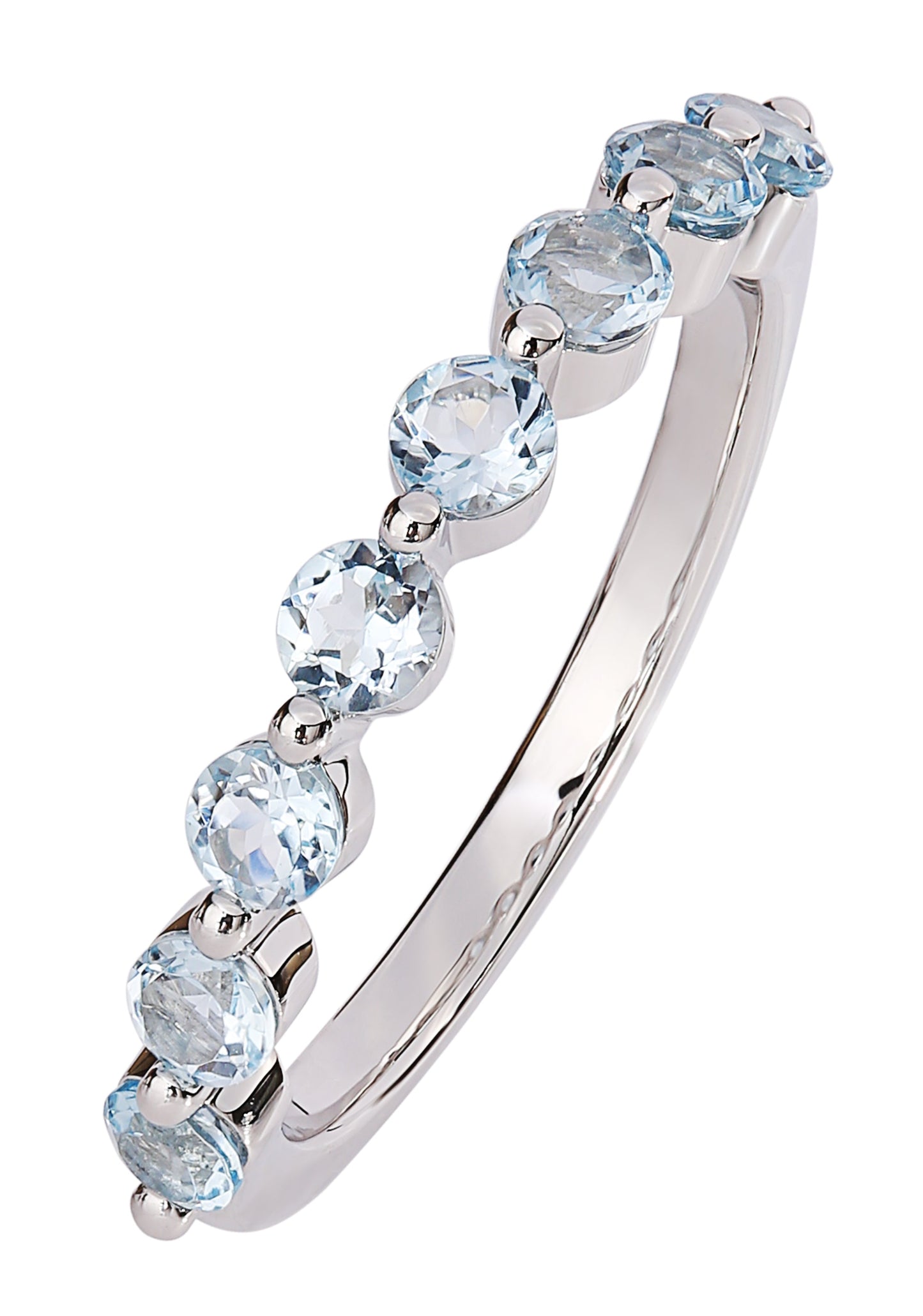 9ct White Gold Sky Blue Topaz Eternity Ring-0