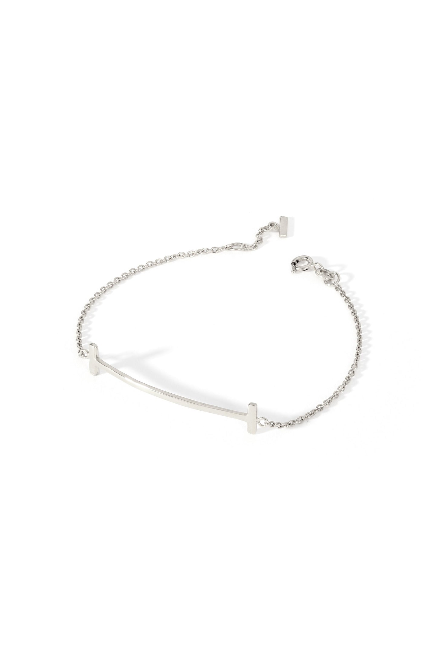 Sterling Silver T Bar Bracelet-0