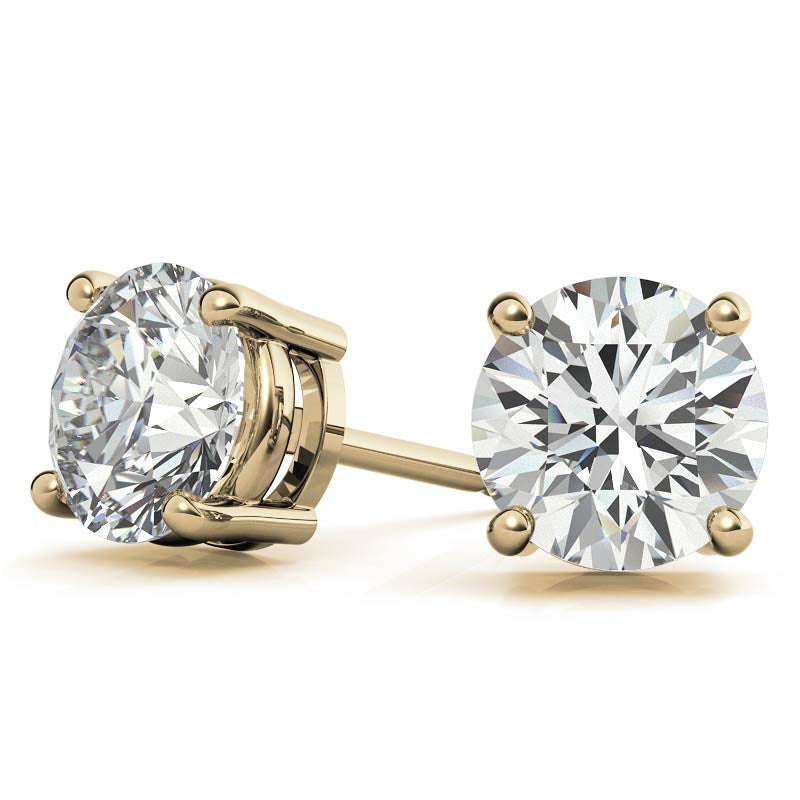 AGI Certified Lab Grown Diamond (G-VS) Stud Earrings in 14K White or Yellow Gold - Choose 1 CTW or 2 CTW-5