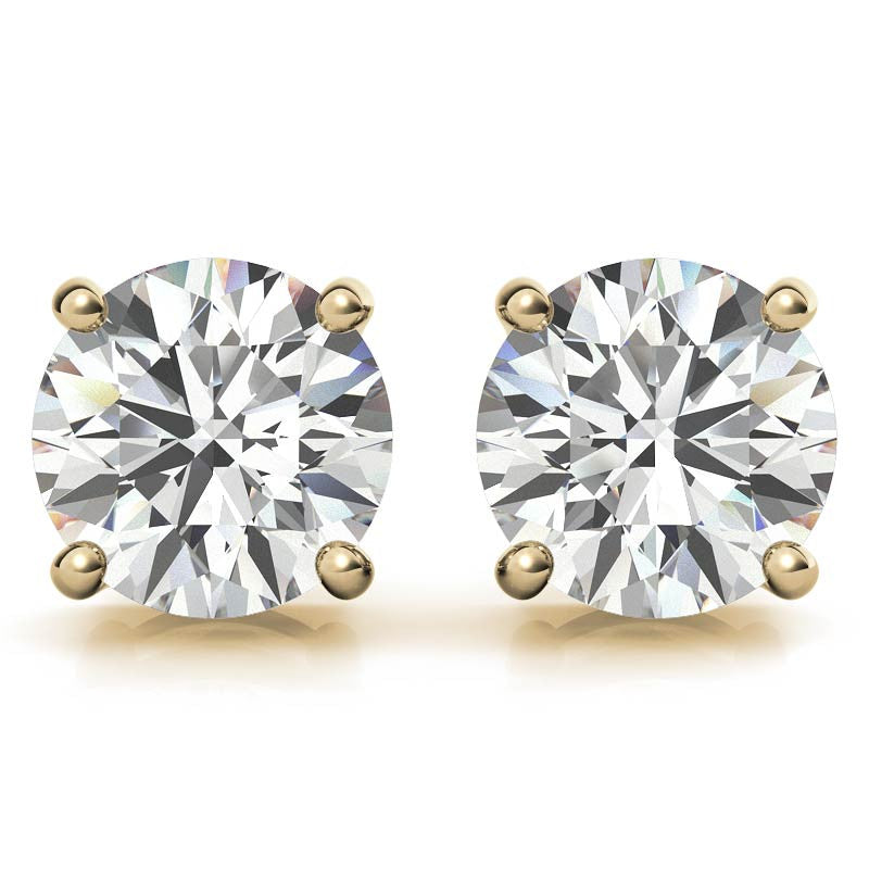 AGI Certified Lab Grown Diamond (G-VS) Stud Earrings in 14K White or Yellow Gold - Choose 1 CTW or 2 CTW-4