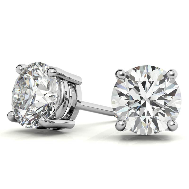 AGI Certified Lab Grown Diamond (G-VS) Stud Earrings in 14K White or Yellow Gold - Choose 1 CTW or 2 CTW-6