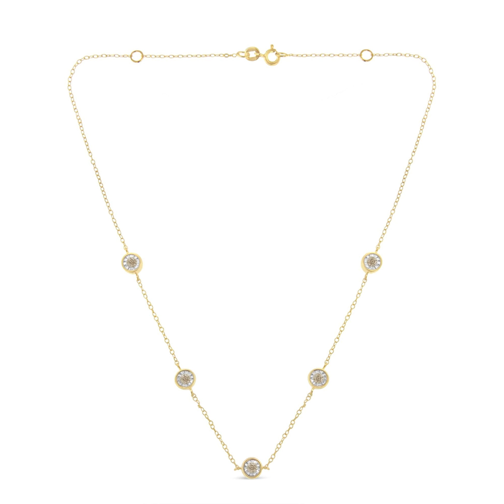 Sterling Silver Diamond Station Necklace (1/2 cttw, K-L Color, I2-I3 Clarity)-0