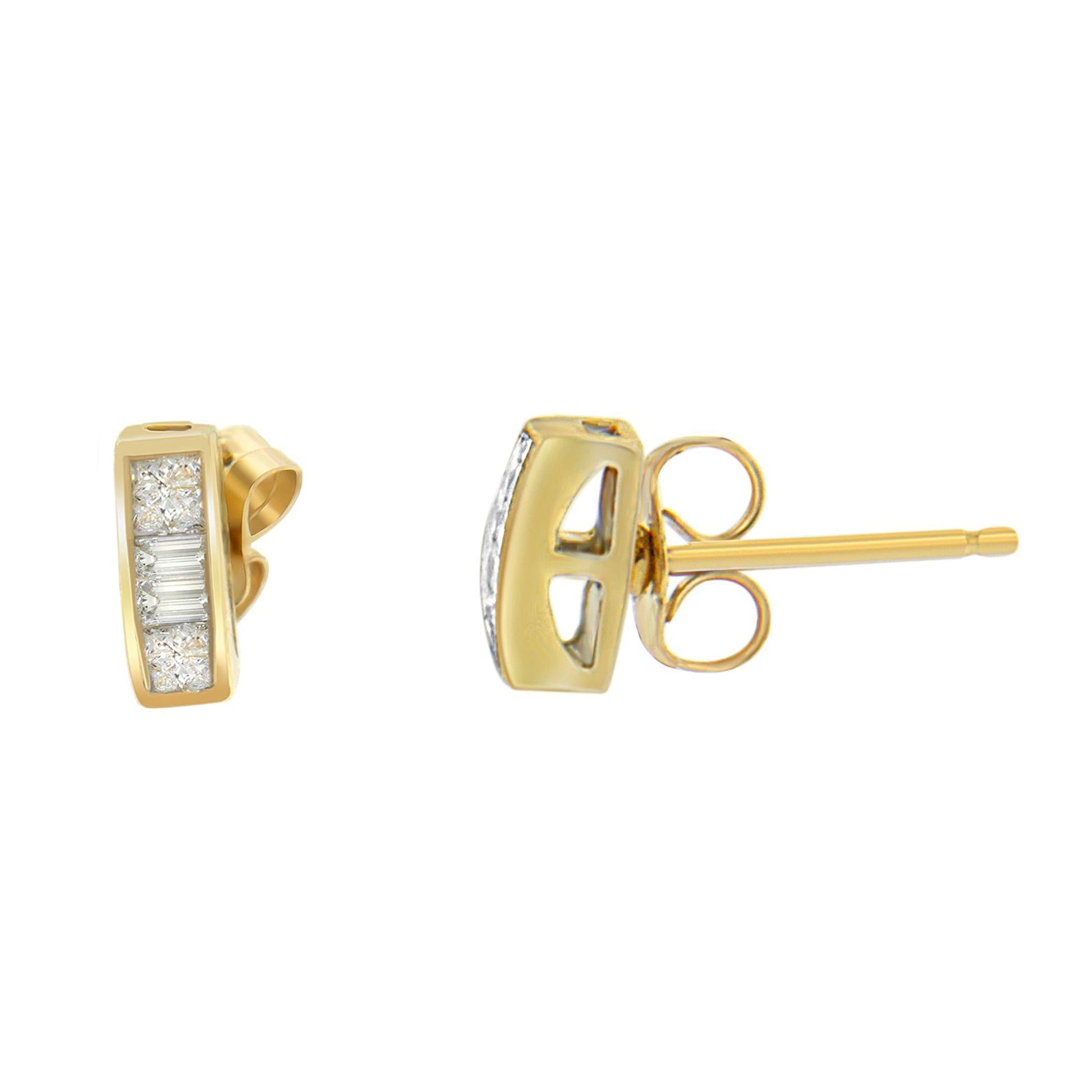 14k Yellow Gold 1/4ct TDW Diamond Earrings (H-I, SI1-SI2)-1