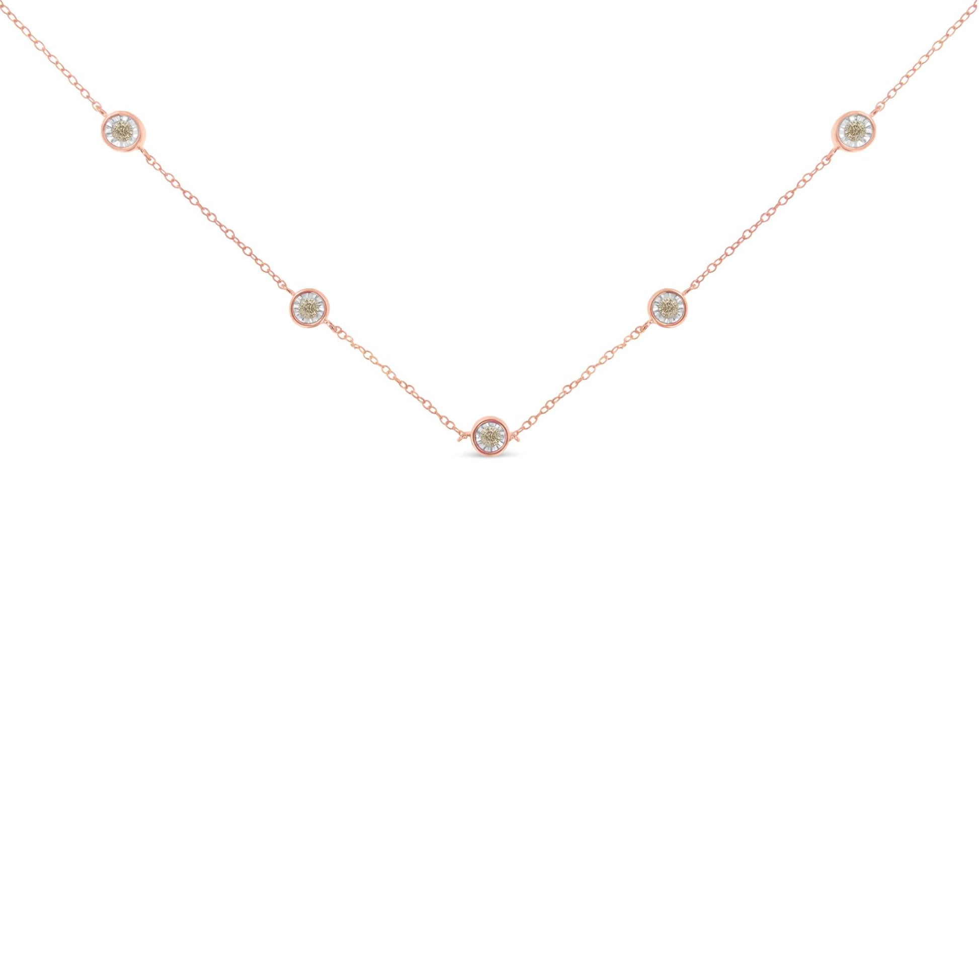 Sterling Silver Diamond Station Necklace (1/2 cttw, K-L Color, I2-I3 Clarity)-3