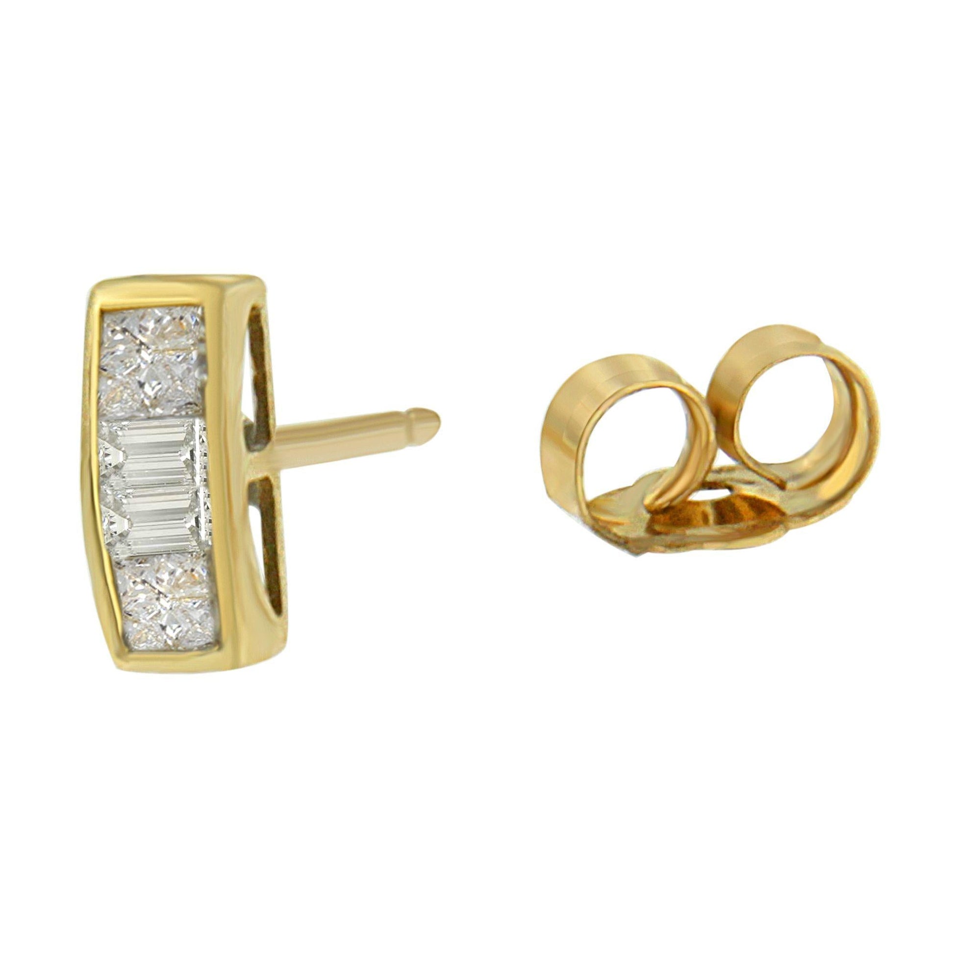 14k Yellow Gold 1/4ct TDW Diamond Earrings (H-I, SI1-SI2)-2
