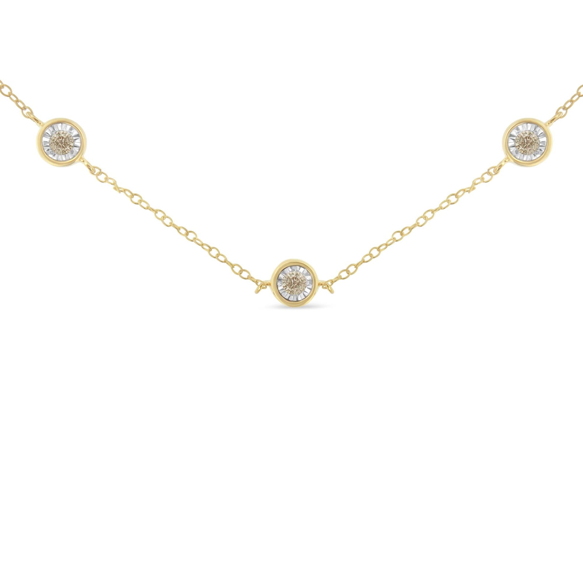 Sterling Silver Diamond Station Necklace (1/2 cttw, K-L Color, I2-I3 Clarity)-4