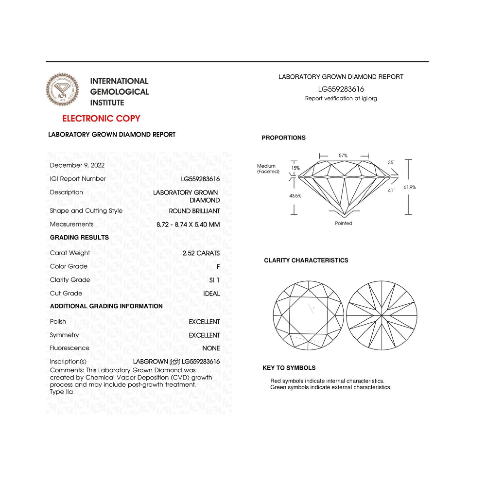 IGI Certified 14K White Gold 5.00 Cttw Round Brilliant-Cut Lab Grown Diamond Classic 4-Prong Stud Earrings with Screw Backs (F-G Color, SI1 Clarity)-3