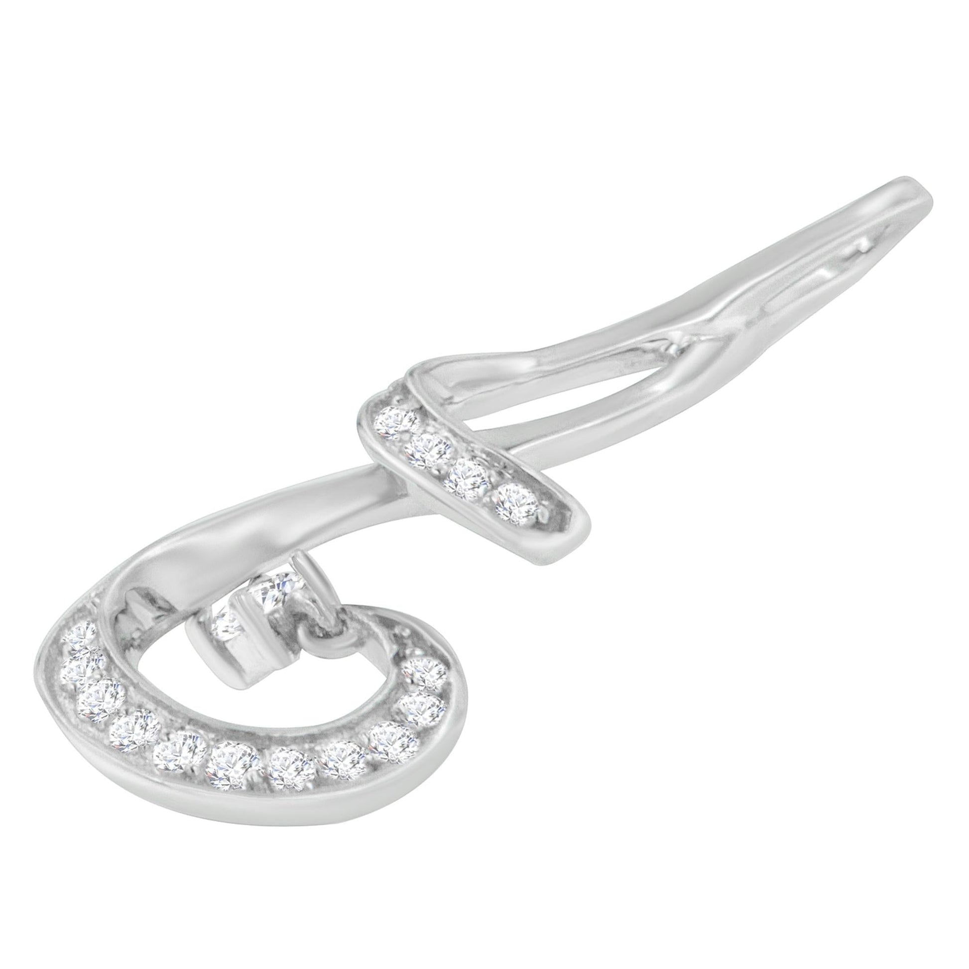 Espira 10K White Gold 1/5 Cttw Brilliant-Cut Diamond Sparkling Spiral 18" Pendant Necklace (J-K color, I2-I3 Clarity)-4