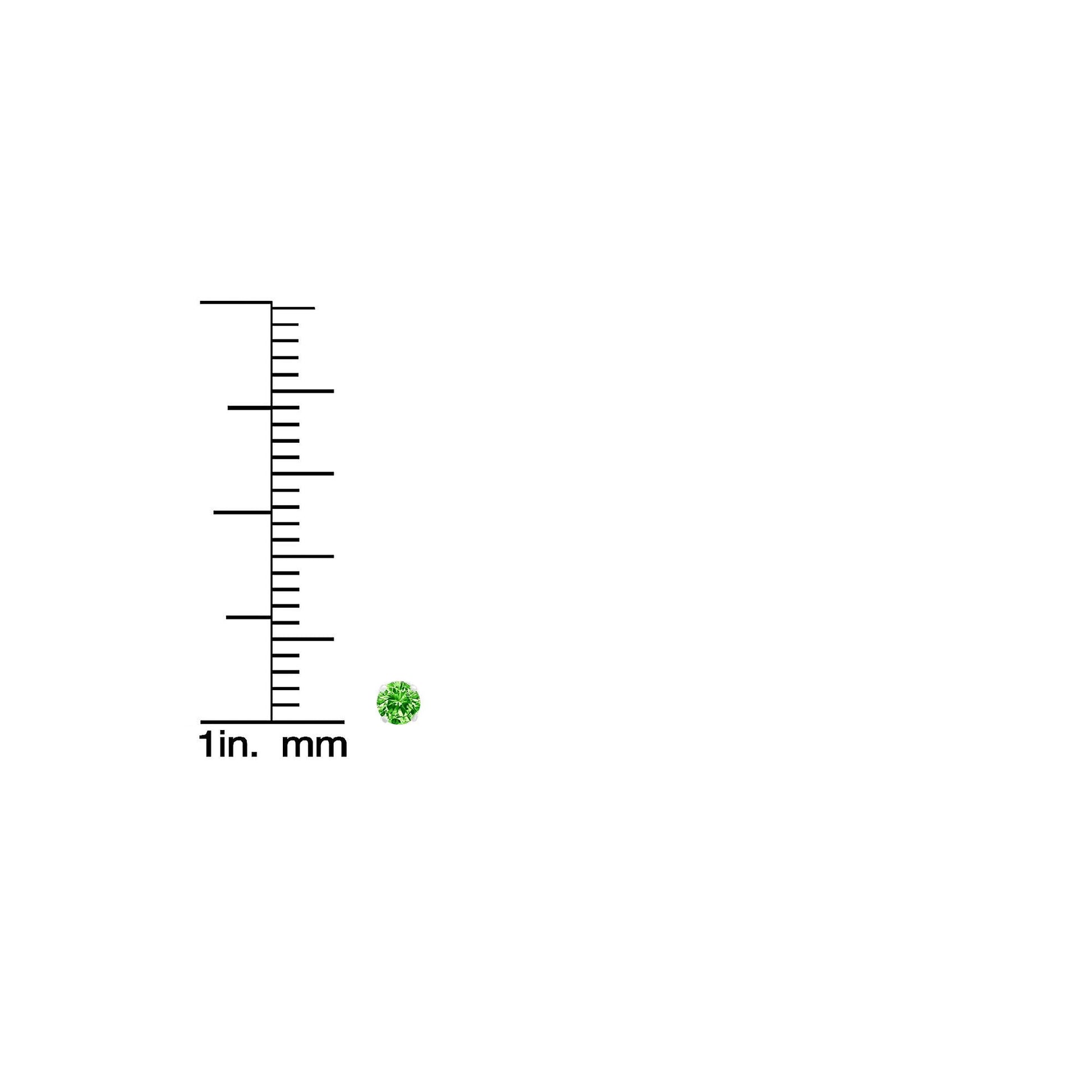 .925 Sterling Silver 1/5 Cttw Round Brilliant-Cut Green Diamond Classic 4-Prong Stud Earrings (Fancy Color-Enhanced, I2-I3 Clarity)-4