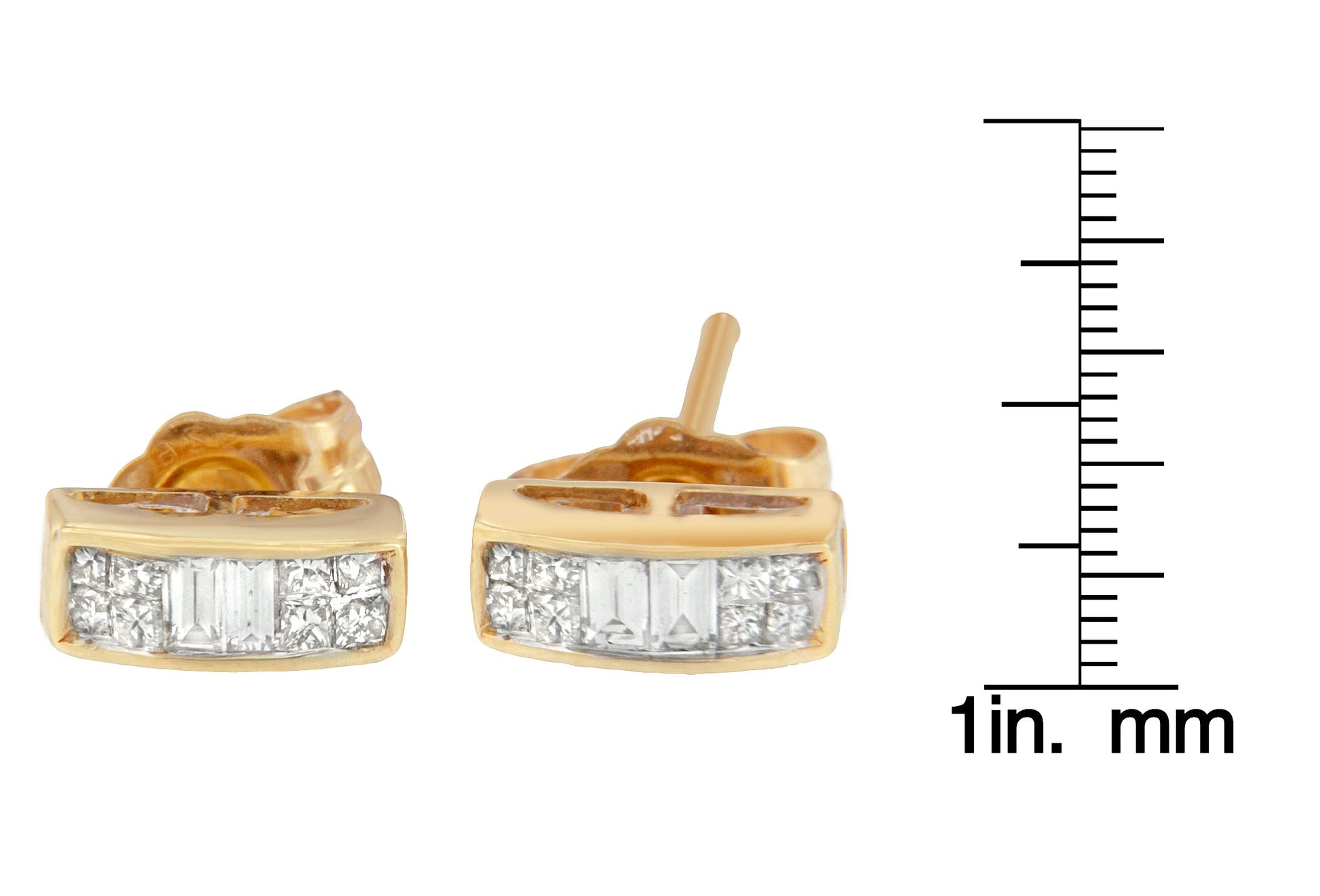 14k Yellow Gold 1/4ct TDW Diamond Earrings (H-I, SI1-SI2)-4