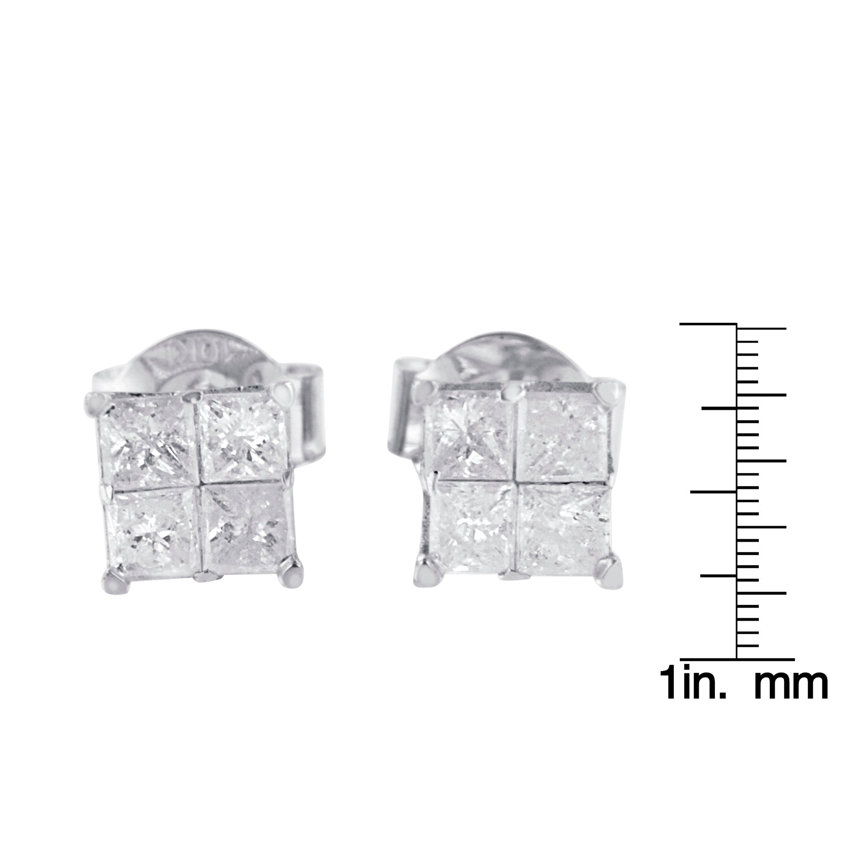 10k White Gold Diamond Stud Earrings (0.60 cttw, I-J Color, I2-I3 Clarity)-4