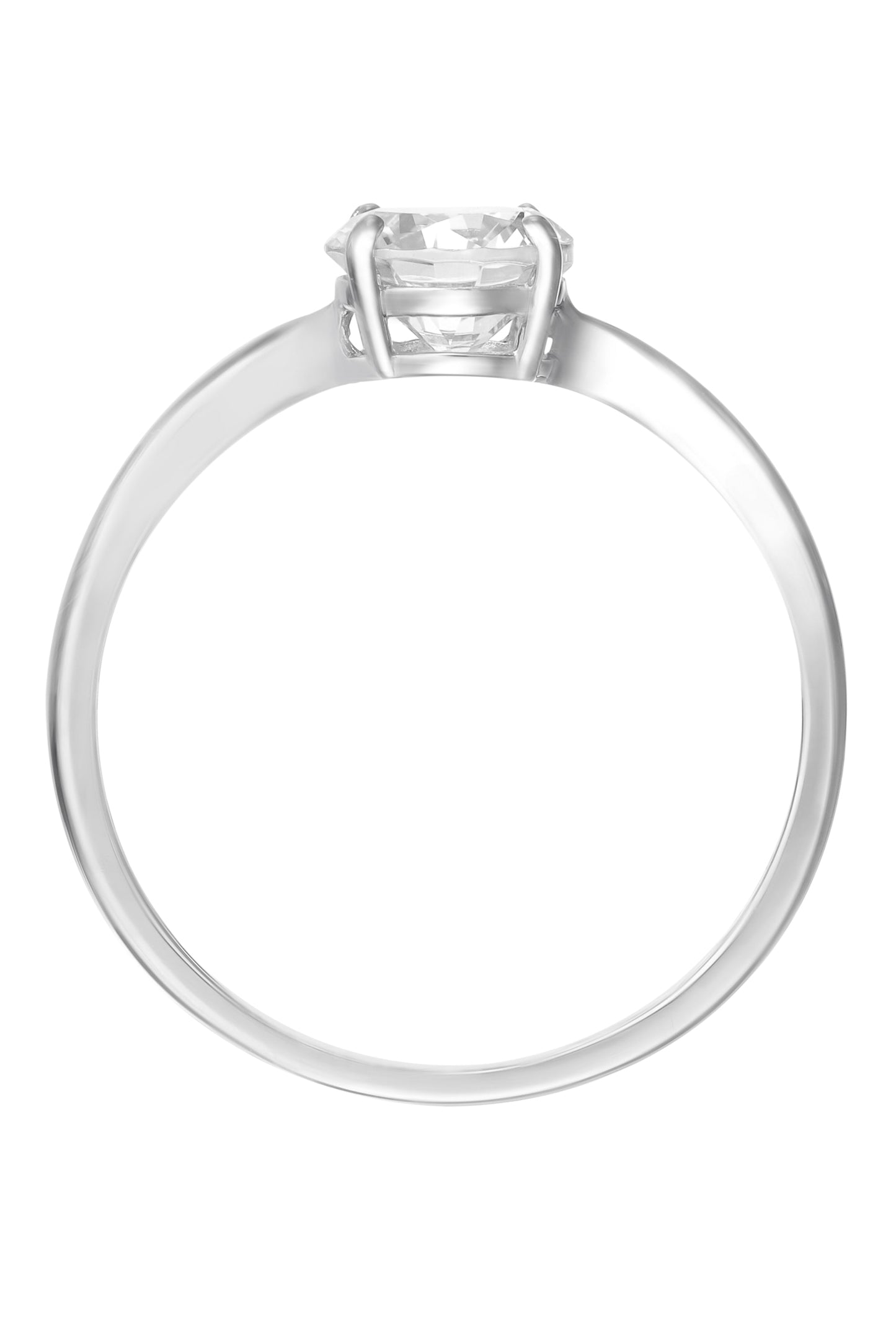 9ct White Gold Cubic Zirconia Solitaire Ring-3