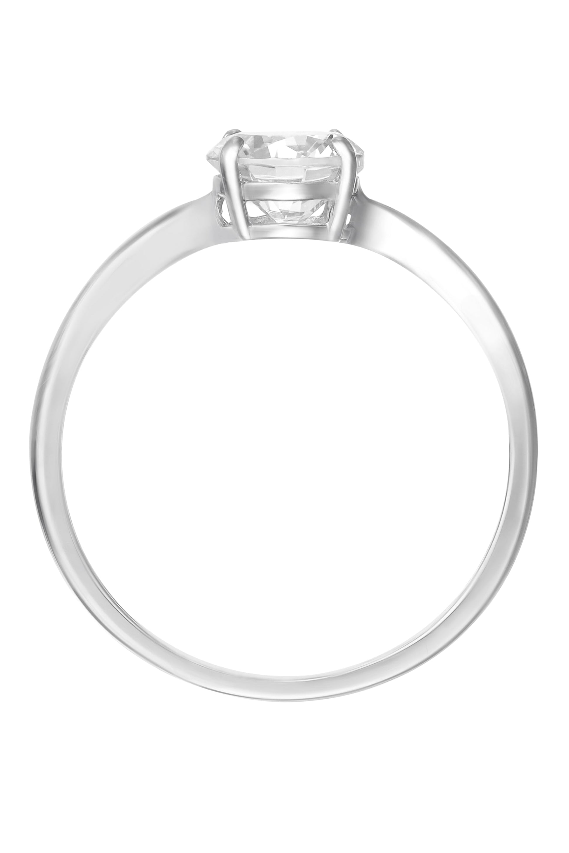 9ct White Gold Cubic Zirconia Solitaire Ring-3