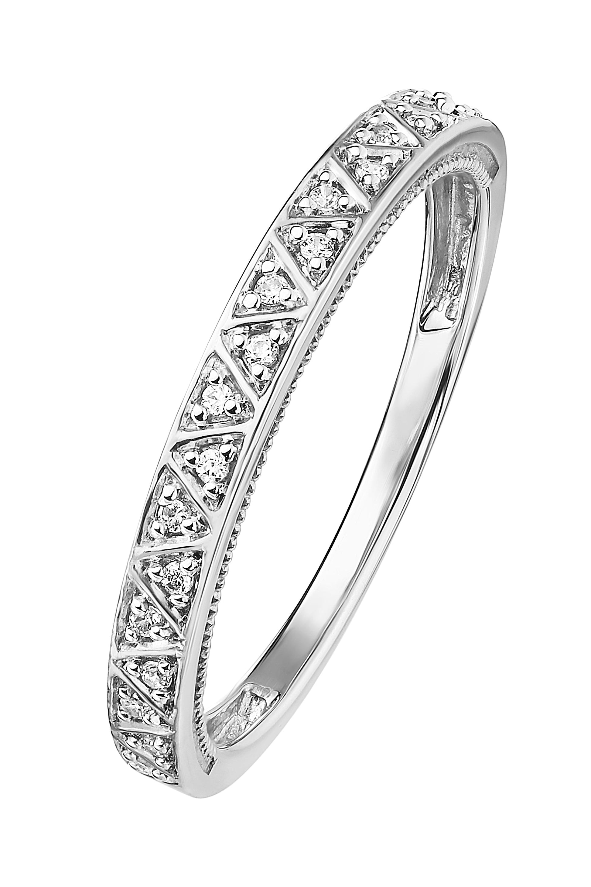 9ct White Gold Diamond Ring-0
