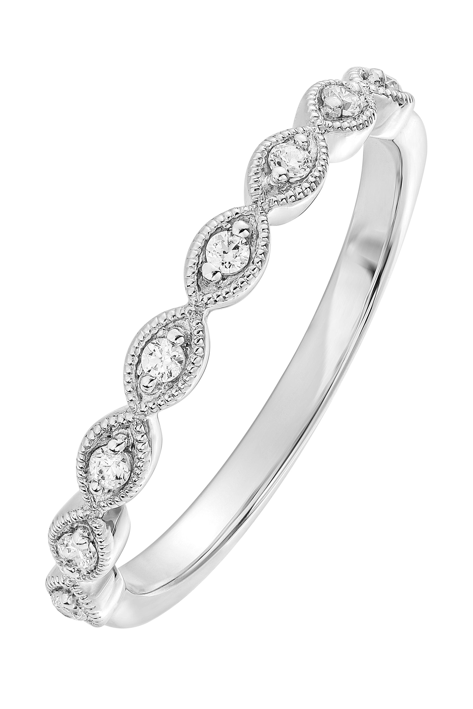 9ct White Gold 0.10ct Diamond Ring-0