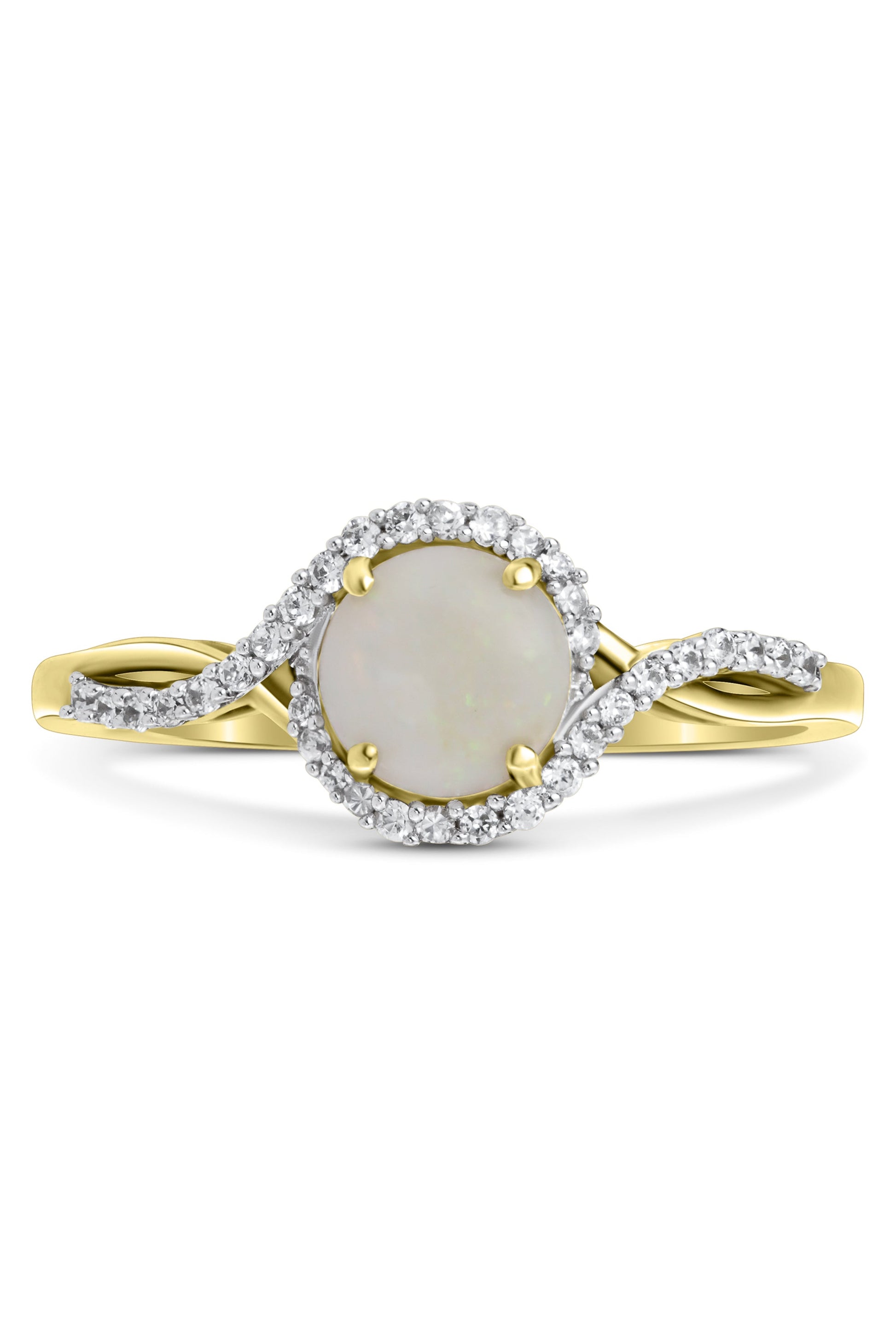 9ct Yellow Gold Opal and CZ Ring-2