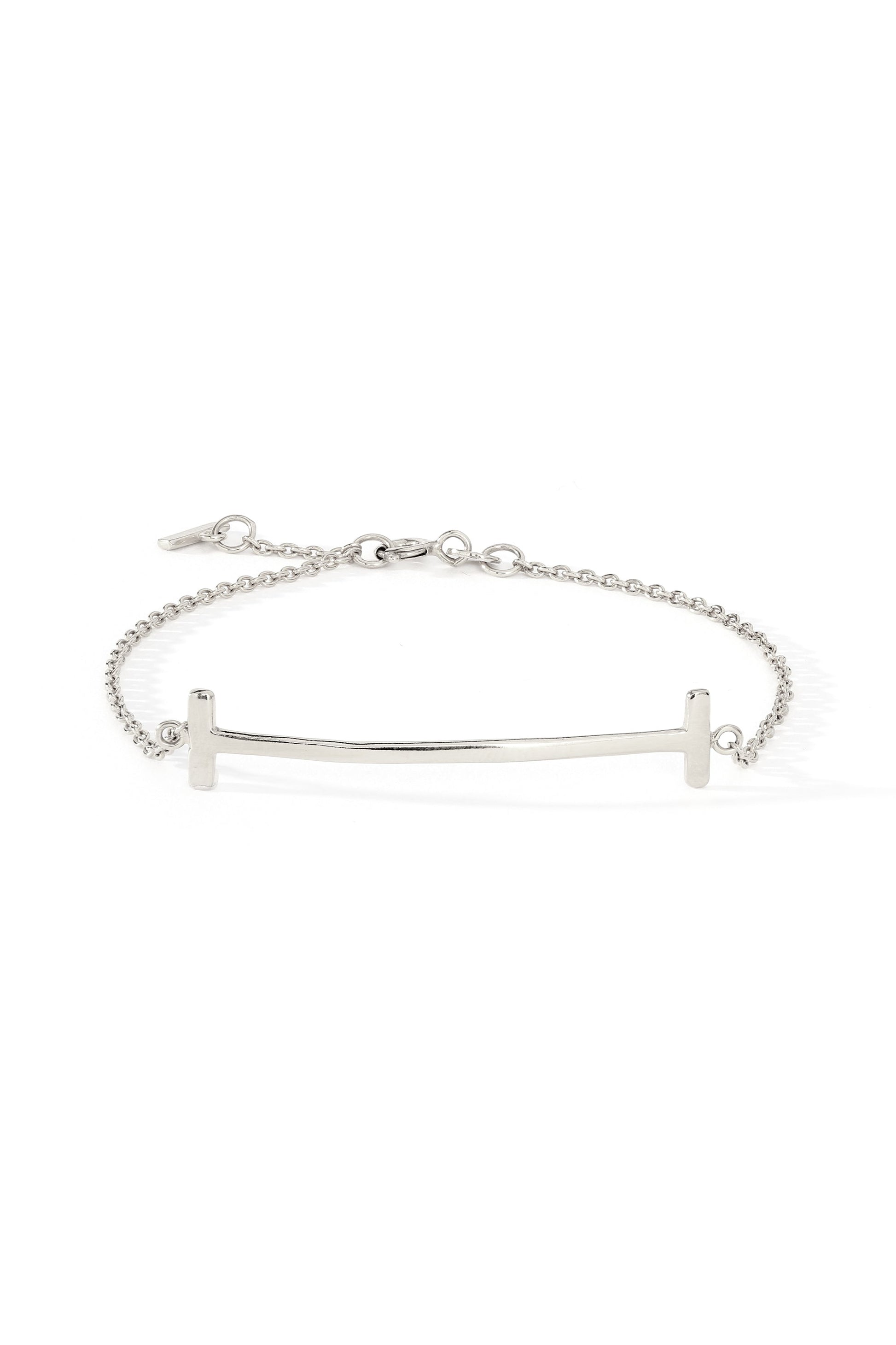 Sterling Silver T Bar Bracelet-4