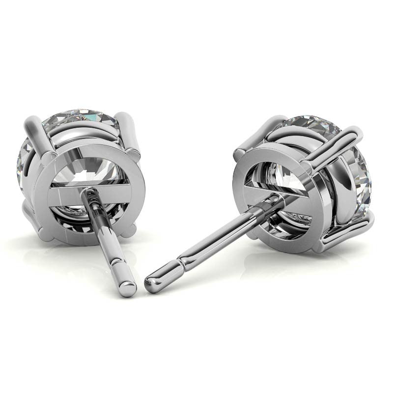 AGI Certified Lab Grown Diamond (G-VS) Stud Earrings in 14K White or Yellow Gold - Choose 1 CTW or 2 CTW-1